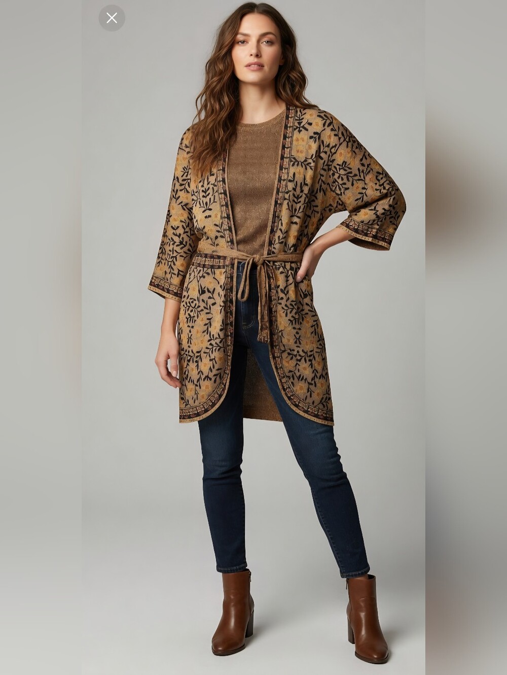 Floral Kimono Wrap Around Cardigan